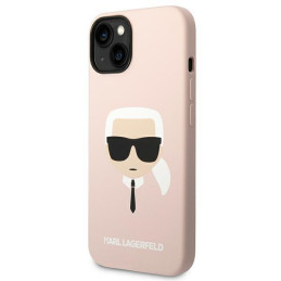 Karl Lagerfeld Silicone Karl& 39 s Head MagSafe dėklas iPhone 14 - šviesiai rožinis