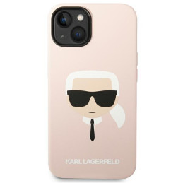 Karl Lagerfeld Silicone Karl& 39 s Head MagSafe dėklas iPhone 14 - šviesiai rožinis