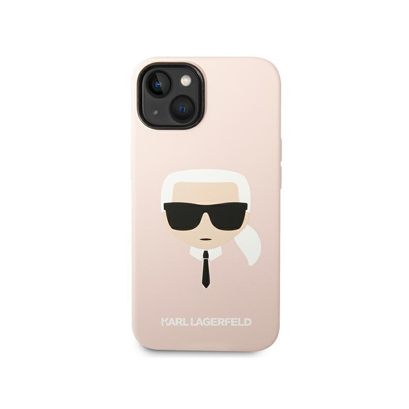 Karl Lagerfeld Silicone Karl& 39 s Head MagSafe dėklas iPhone 14 - šviesiai rožinis
