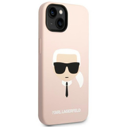 Karl Lagerfeld Silicone Karl& 39 s Head MagSafe dėklas iPhone 14 - šviesiai rožinis