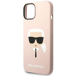Karl Lagerfeld Silicone Karl& 39 s Head MagSafe dėklas iPhone 14 - šviesiai rožinis