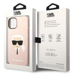 Karl Lagerfeld Silicone Karl& 39 s Head MagSafe dėklas iPhone 14 - šviesiai rožinis