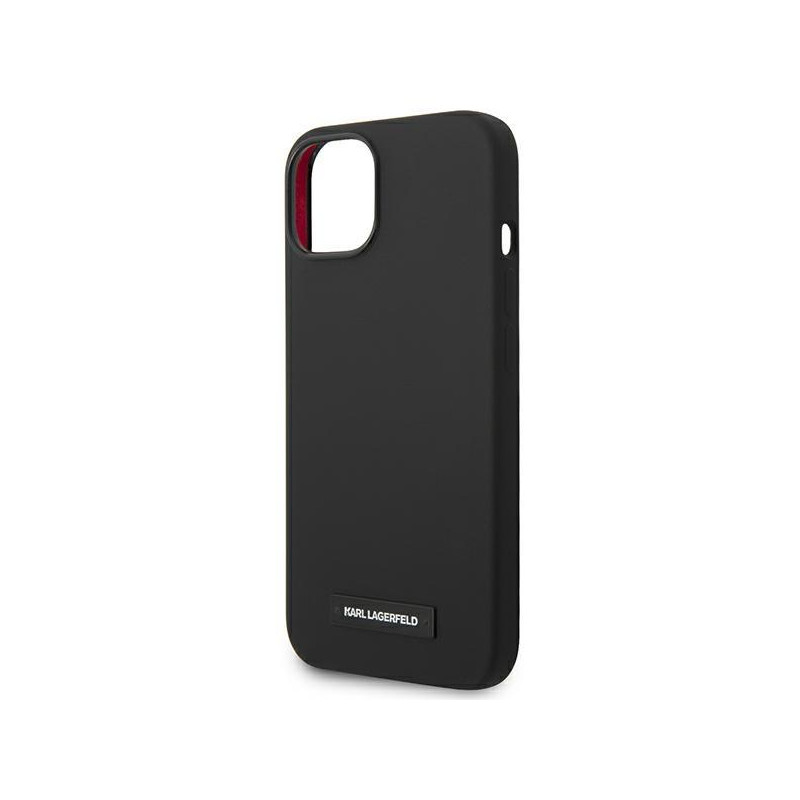 Karl Lagerfeld Silicone Plaque MagSafe dėklas iPhone 14 - juodas
