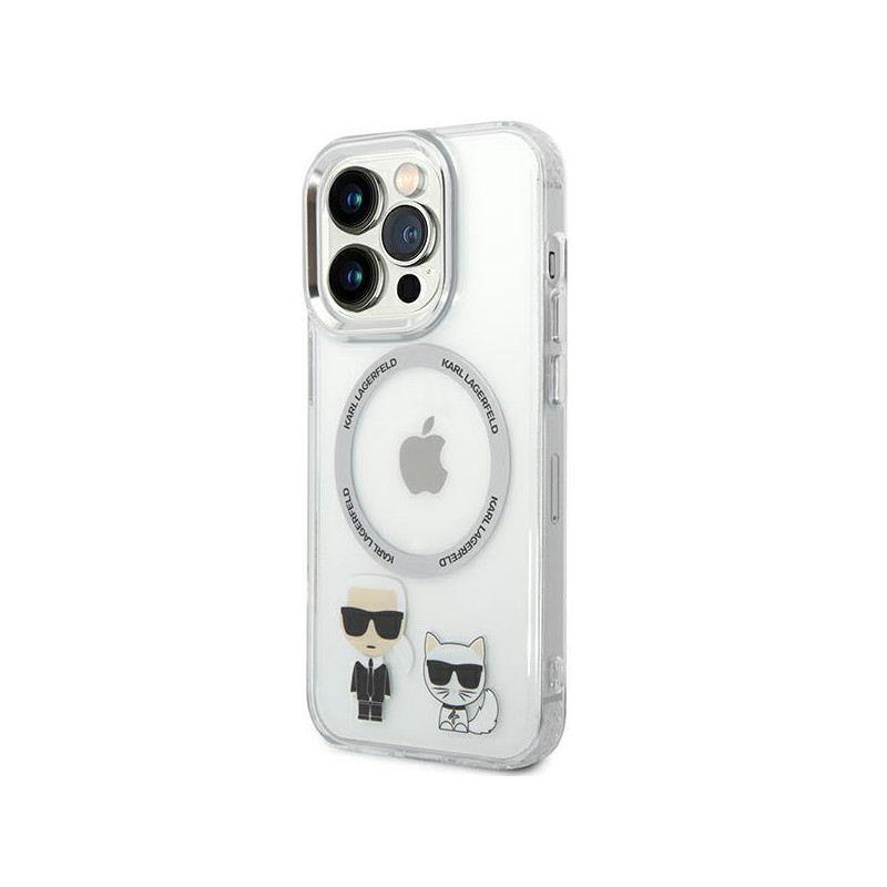 Karl Lagerfeld Karl&Choupette Aluminium MagSafe dėklas iPhone 14 Pro Max - skaidrus
