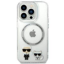 Karl Lagerfeld Karl&Choupette Aluminium MagSafe dėklas iPhone 14 Pro Max - skaidrus