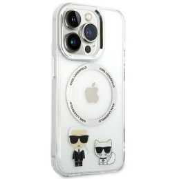 Karl Lagerfeld Karl&Choupette Aluminium MagSafe dėklas iPhone 14 Pro Max - skaidrus