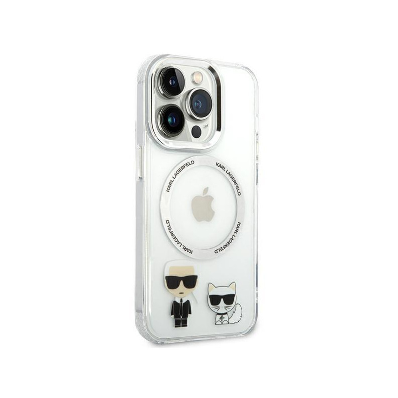Karl Lagerfeld Karl&Choupette Aluminium MagSafe dėklas iPhone 14 Pro Max - skaidrus