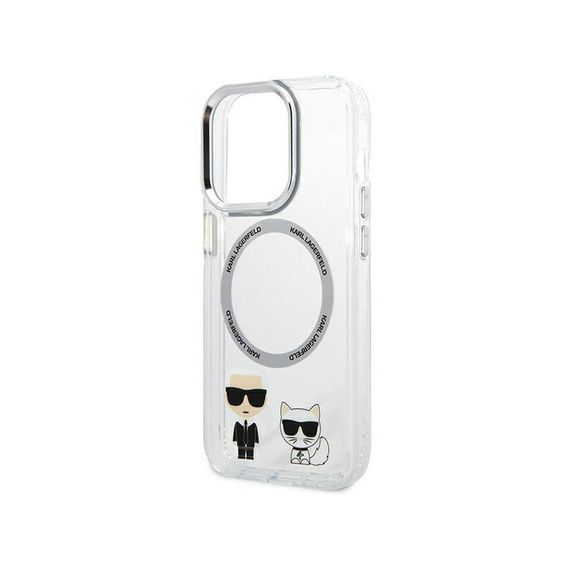 Karl Lagerfeld Karl&Choupette Aluminium MagSafe dėklas iPhone 14 Pro Max - skaidrus