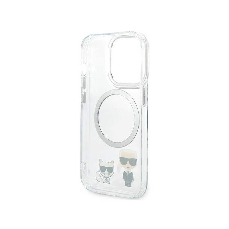 Karl Lagerfeld Karl&Choupette Aluminium MagSafe dėklas iPhone 14 Pro Max - skaidrus