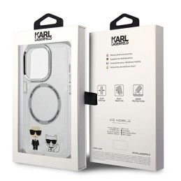 Karl Lagerfeld Karl&Choupette Aluminium MagSafe dėklas iPhone 14 Pro Max - skaidrus
