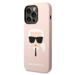 Karl Lagerfeld Silicone Karl& 39 s Head MagSafe dėklas iPhone 14 Pro Max - šviesiai rožinis