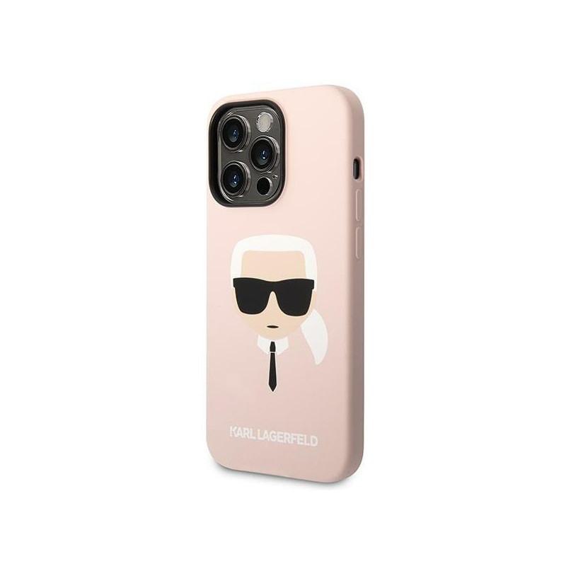 Karl Lagerfeld Silicone Karl& 39 s Head MagSafe dėklas iPhone 14 Pro Max - šviesiai rožinis
