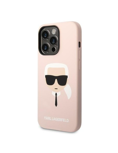 Karl Lagerfeld Silicone Karl& 39 s Head MagSafe dėklas iPhone 14 Pro Max - šviesiai rožinis