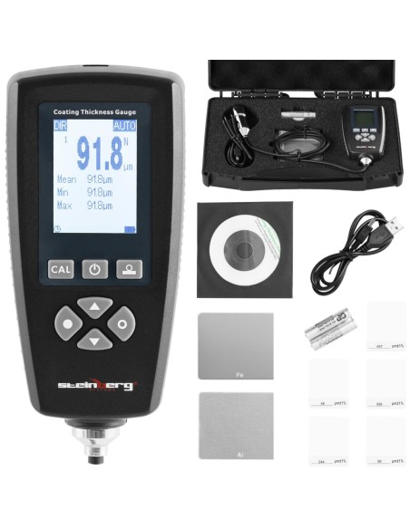 Automobilio dažų storio testeris, diapazonas 0 - 2000 µm USB Automobilio dažų storio testeris, diapazonas 0 - 2000 µm USB