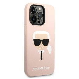 Karl Lagerfeld Silicone Karl& 39 s Head MagSafe dėklas iPhone 14 Pro Max - šviesiai rožinis