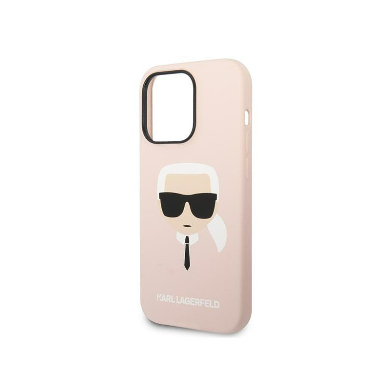 Karl Lagerfeld Silicone Karl& 39 s Head MagSafe dėklas iPhone 14 Pro Max - šviesiai rožinis