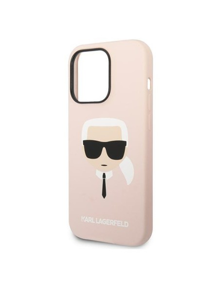 Karl Lagerfeld Silicone Karl& 39 s Head MagSafe dėklas iPhone 14 Pro Max - šviesiai rožinis