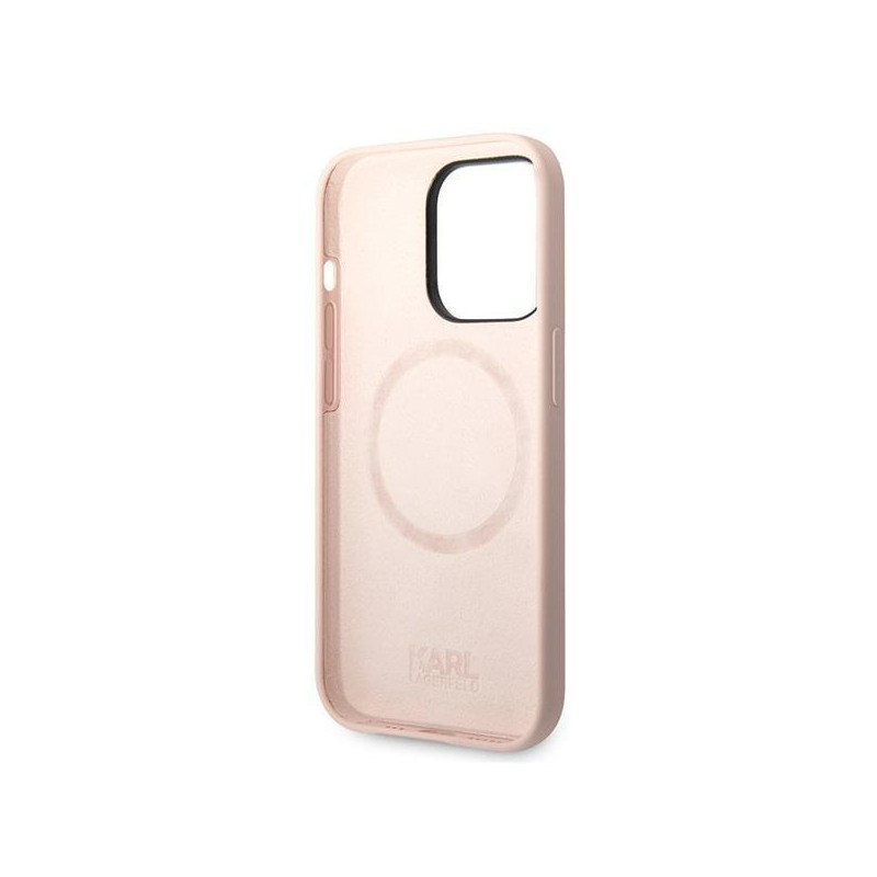 Karl Lagerfeld Silicone Karl& 39 s Head MagSafe dėklas iPhone 14 Pro Max - šviesiai rožinis