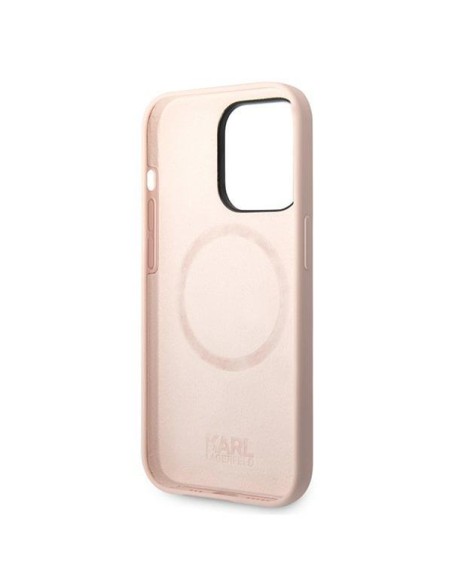Karl Lagerfeld Silicone Karl& 39 s Head MagSafe dėklas iPhone 14 Pro Max - šviesiai rožinis