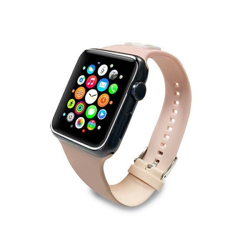 Karlo Lagerfeldo silikoninis „Choupette“ galvos dirželis, skirtas „Apple Watch“, 42/ 44/ 45 mm – rožinis