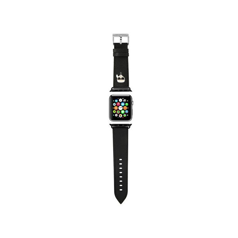 Karl Lagerfeld Saffiano Karl galvos dirželis Apple Watch 38/ 40/ 41mm - juodas