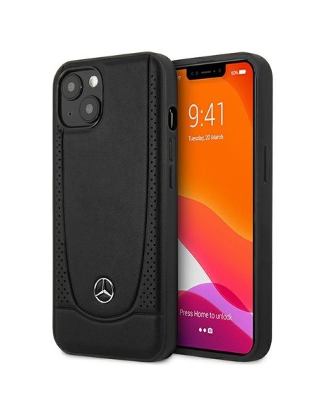 Mercedes Leather Urban dėklas iPhone 14 Plus - juodas Mercedes Leather Urban dėklas iPhone 14 Plus - juodas