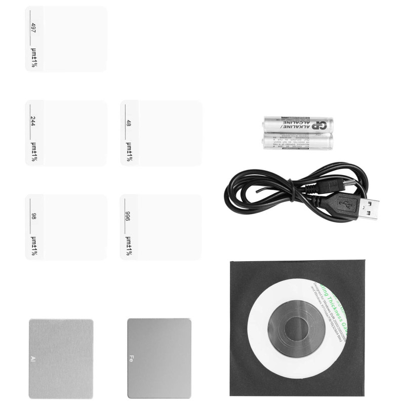 Automobilio dažų storio testeris, diapazonas 0 - 2000 µm USB