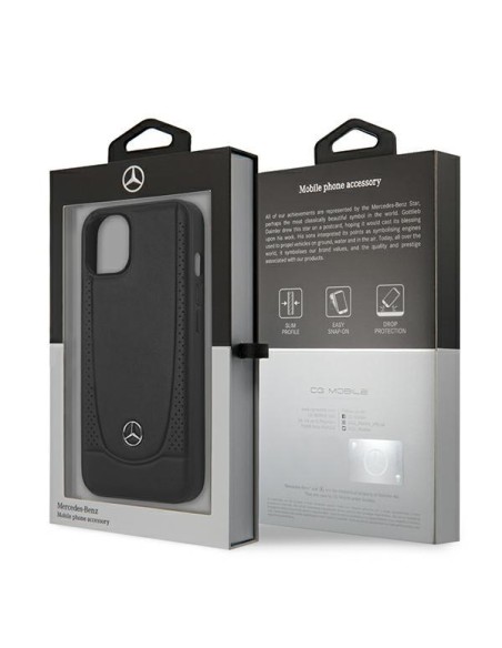 Mercedes Leather Urban dėklas iPhone 14 Plus - juodas Mercedes Leather Urban dėklas iPhone 14 Plus - juodas