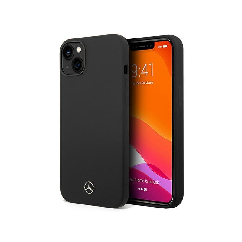 Mercedes Silicone Line dėklas iPhone 14 Plus - juodas Mercedes Silicone Line dėklas iPhone 14 Plus - juodas