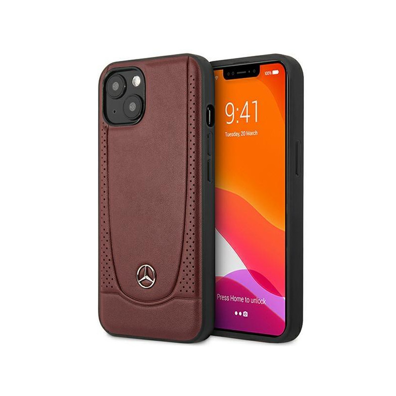Mercedes Leather Urban Bengale dėklas iPhone 14 - raudonas Mercedes Leather Urban Bengale dėklas iPhone 14 - raudonas