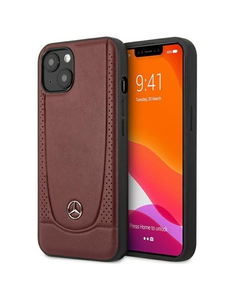 Mercedes Leather Urban Bengale dėklas iPhone 14 - raudonas Mercedes Leather Urban Bengale dėklas iPhone 14 - raudonas