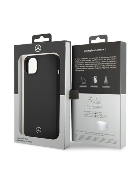 Mercedes Silicone Line dėklas iPhone 14 - juodas Mercedes Silicone Line dėklas iPhone 14 - juodas