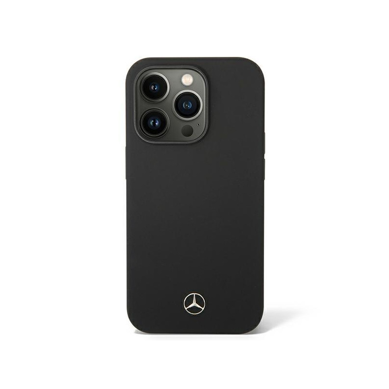 Mercedes Silicone Line MagSafe dėklas iPhone 14 Pro Max - juodas