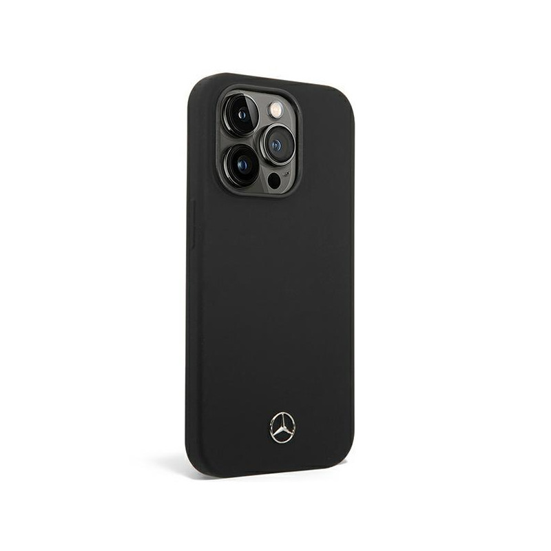 Mercedes Silicone Line MagSafe dėklas iPhone 14 Pro Max - juodas