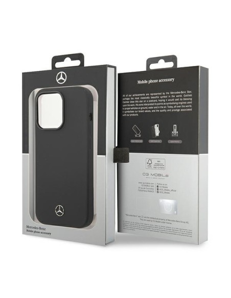 Mercedes Silicone Line MagSafe dėklas iPhone 14 Pro Max - juodas Mercedes Silicone Line MagSafe dėklas iPhone 14 Pro Max - juodas