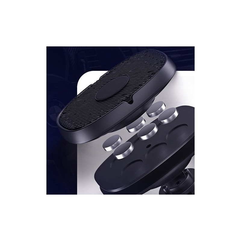 Lipnus magnetinis automobilinio telefono laikiklis prie prietaisų skydelio juodos spalvos