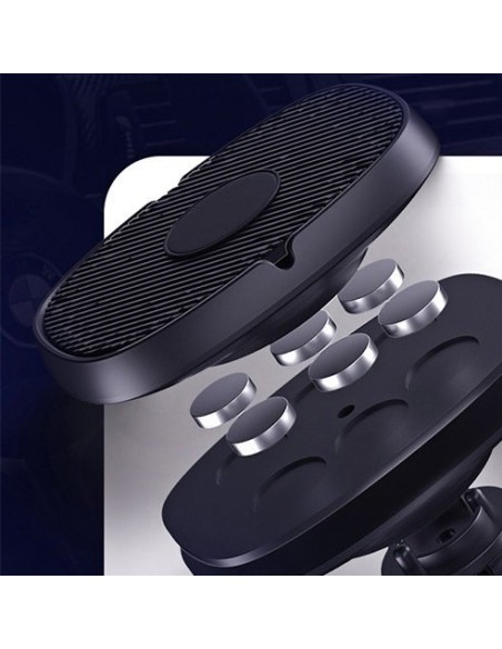 Lipnus magnetinis automobilinio telefono laikiklis prie prietaisų skydelio juodos spalvos