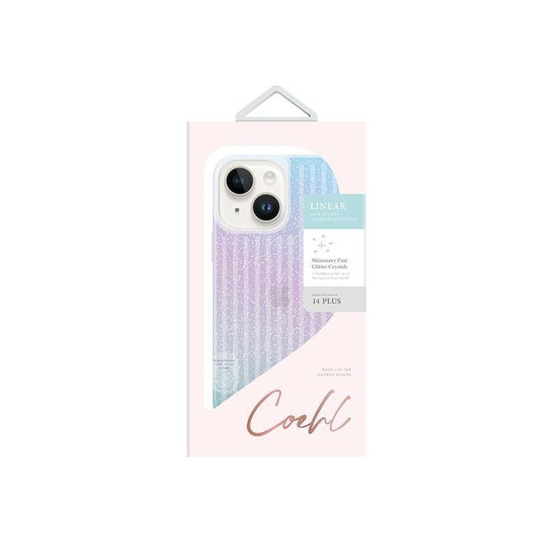 Uniq Coehl Linear dėklas, skirtas iPhone 14 Plus - rožinė ir mėlyna
