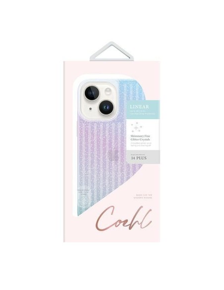 Uniq Coehl Linear dėklas, skirtas iPhone 14 Plus - rožinė ir mėlyna Uniq Coehl Linear dėklas, skirtas iPhone 14 Plus - rožinė ir mėlyna