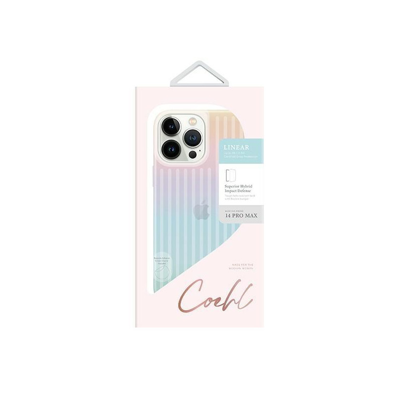 Uniq Coehl Linear dėklas, skirtas iPhone 14 Pro Max - vaivorykštis
