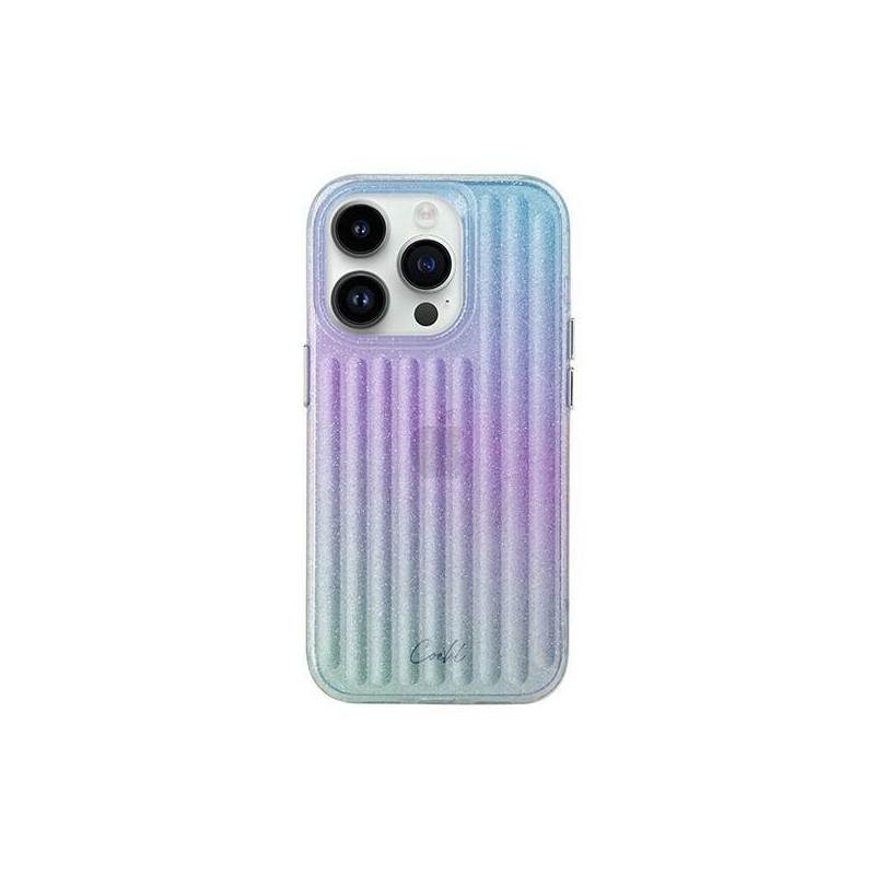 UNIQ Coehl Linear dėklas, skirtas iPhone 14 Pro Max - mėlynos ir rožinės spalvos UNIQ Coehl Linear dėklas, skirtas iPhone 14 Pro Max - mėlynos ir rožinės spalvos