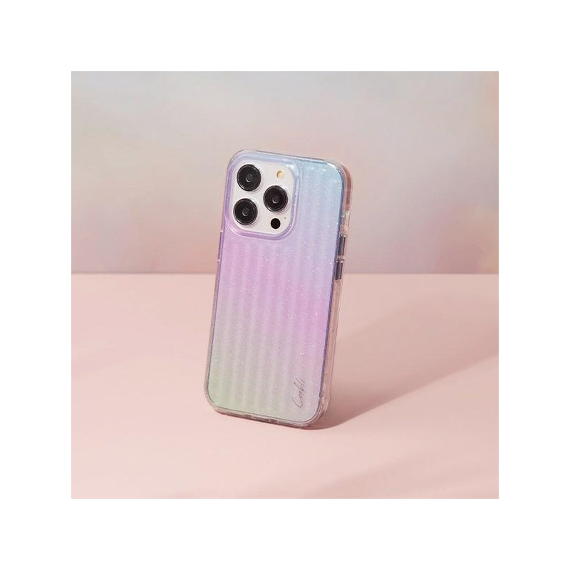 UNIQ Coehl Linear dėklas, skirtas iPhone 14 Pro Max - mėlynos ir rožinės spalvos