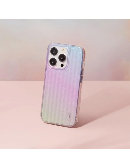 UNIQ Coehl Linear dėklas, skirtas iPhone 14 Pro Max - mėlynos ir rožinės spalvos UNIQ Coehl Linear dėklas, skirtas iPhone 14 Pro Max - mėlynos ir rožinės spalvos