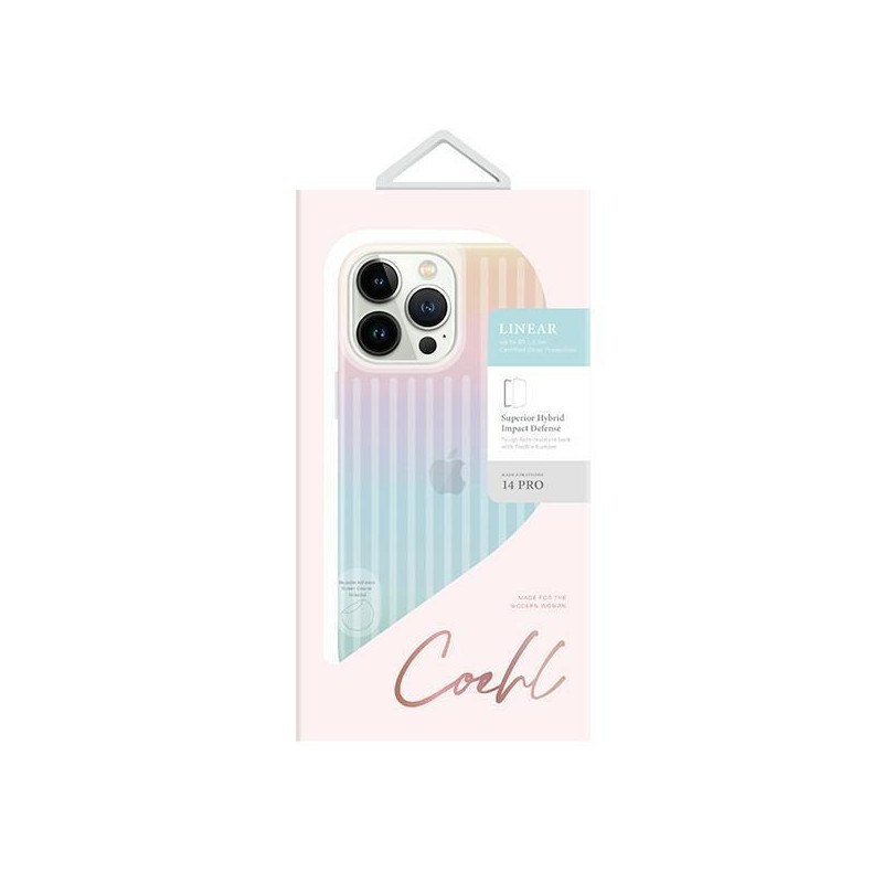 UNIQ Coehl Linear dėklas iPhone 14 Pro - vaivorykštis