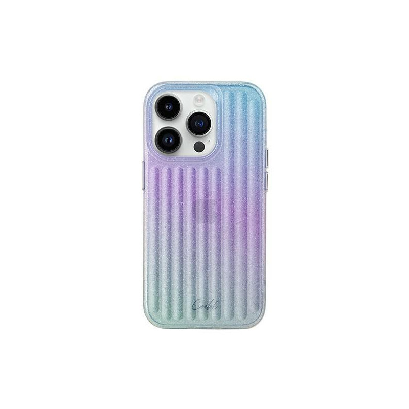 UNIQ Coehl Linear dėklas, skirtas iPhone 14 Pro - mėlynos ir rožinės spalvos UNIQ Coehl Linear dėklas, skirtas iPhone 14 Pro - mėlynos ir rožinės spalvos