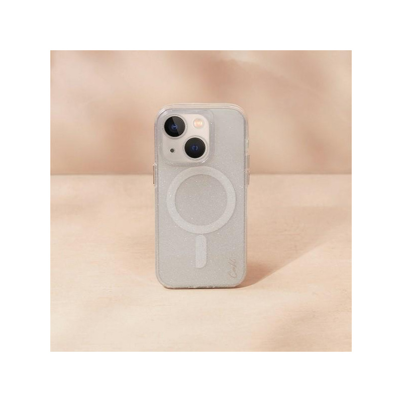 Uniq Coehl Lumino dėklas iPhone 14 - sidabrinis