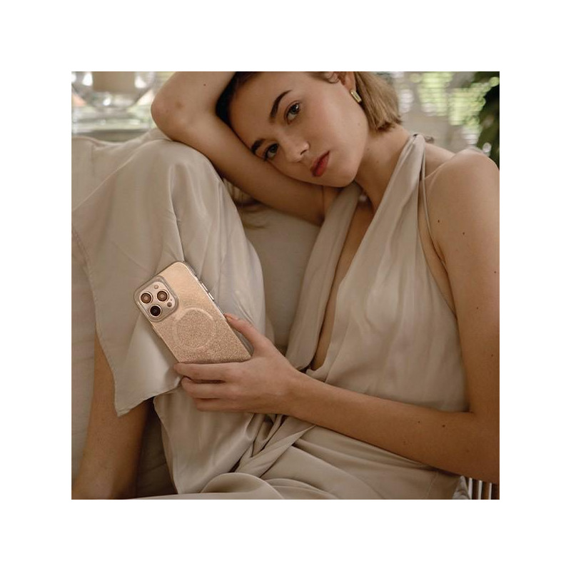 Uniq Coehl Lumino dėklas iPhone 14 Plus - sidabrinis