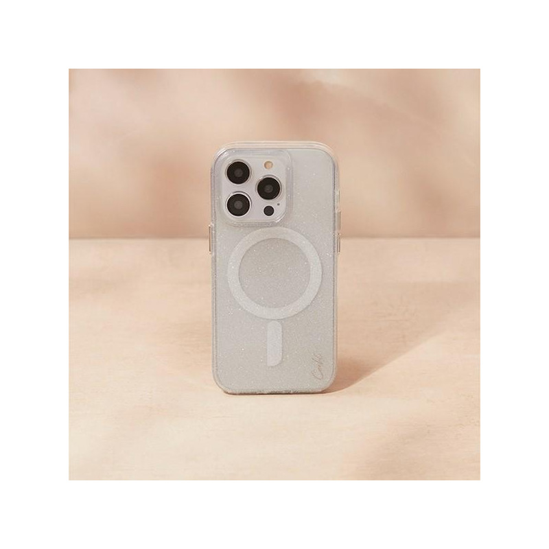 Uniq Coehl Lumino dėklas, skirtas iPhone 14 Pro - sidabrinis