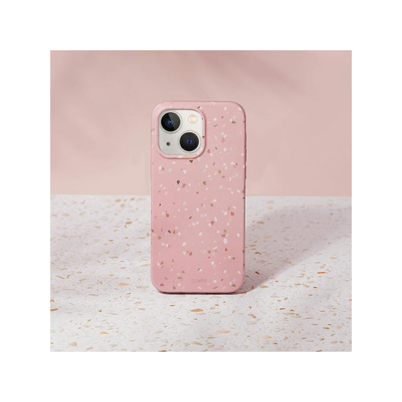 UNIQ Coehl Terrazzo dėklas iPhone 14 - rožinis