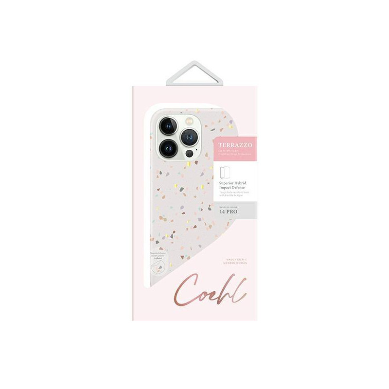 UNIQ Coehl Terrazzo dėklas iPhone 14 Pro - smėlio